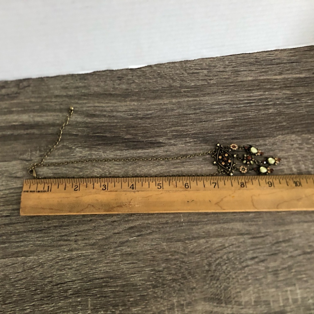 Vtg 90s Drop Necklace with Flower Design - Picture 6 of 8